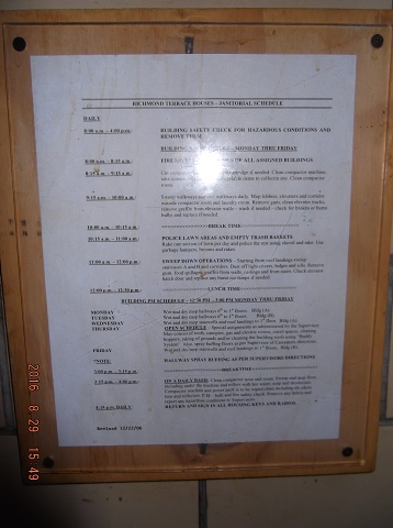 HERE IS THE CLEANING SCHEDULE THAT IS IGNORED!!