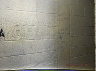 THE SURFACES EVERYWHERE  ARE ALL COVERED WITH THE  VILE RANTINGS OF THE LOST SOULS THAT FREQUENT THIS HELLHOLE!!